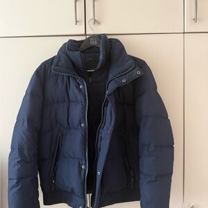 Marc New York Men’s Puffer Jacket with Removable Hood & Fleece Bib - M